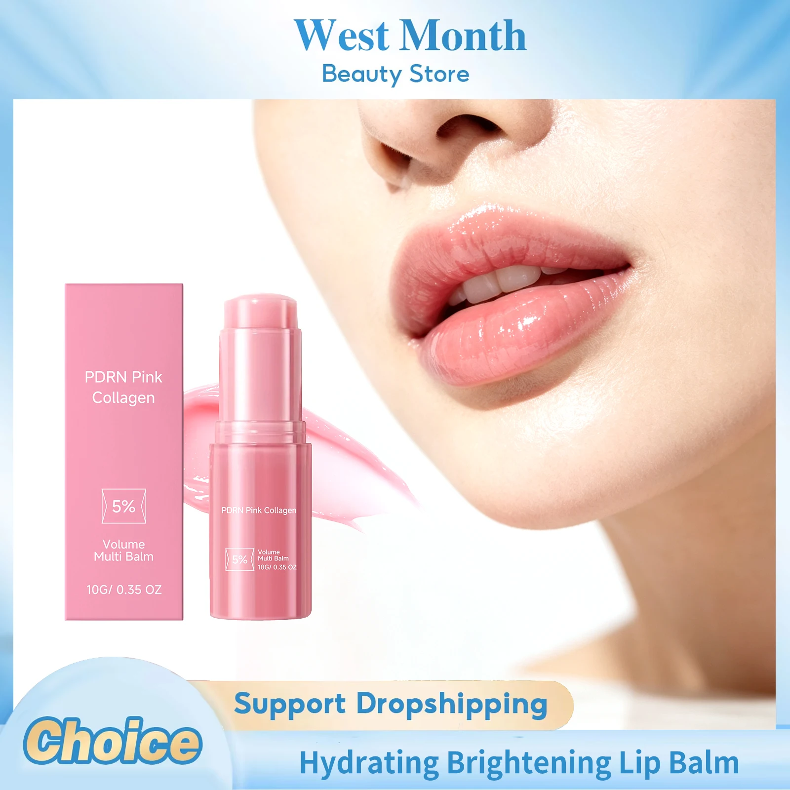 Pink Collagen Volume Multi Balm Stick Softening Smoothing Improve Skin Dull Firming Moisturizing Hydrating Brightening Skin Care
