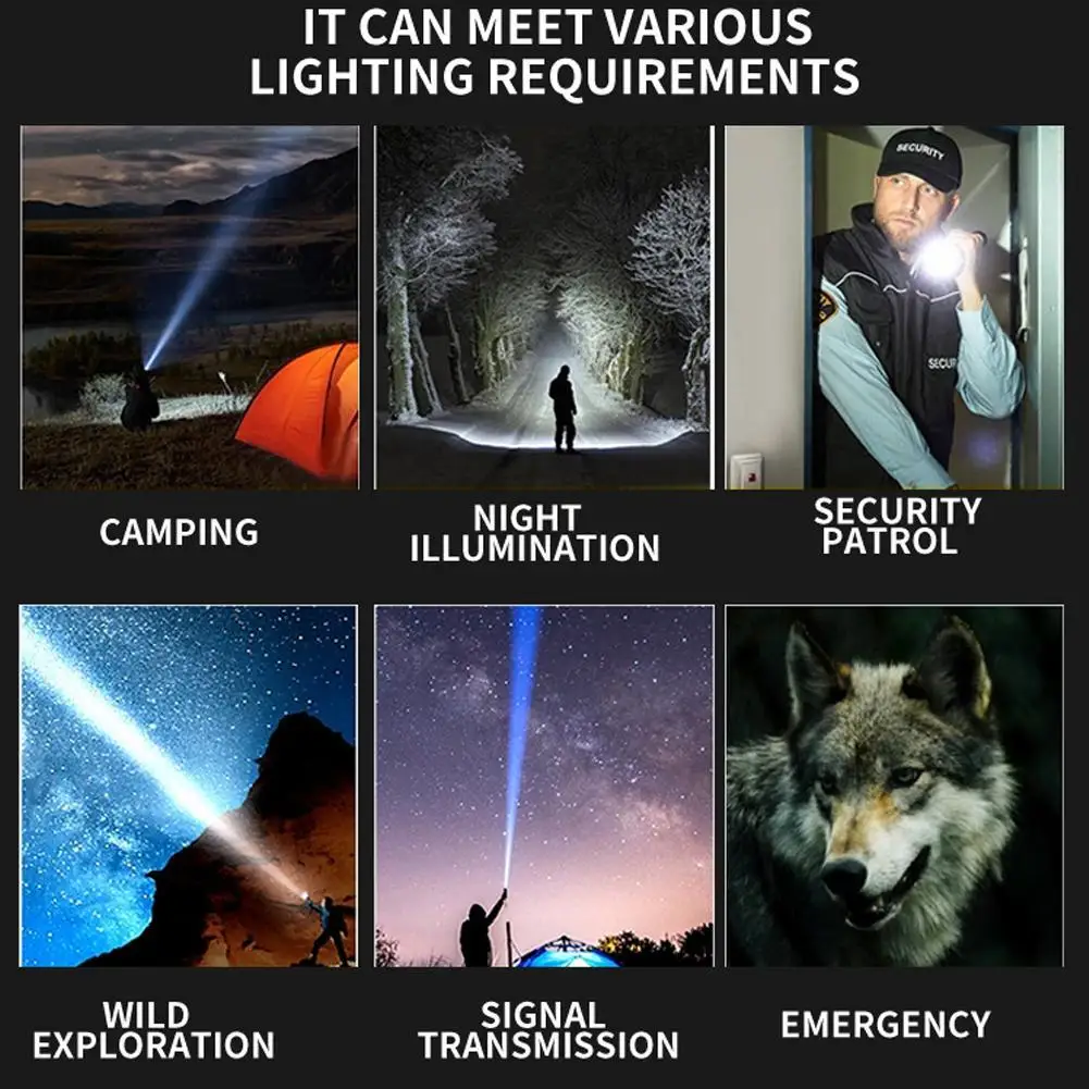 مصباح يدوي متعدد الوظائف مع مصادر ضوء متعددة، خطافات مغناطيسية، أضواء جانبية، مصباح يدوي تكبير طويل التحمل وقابل للسحب #4