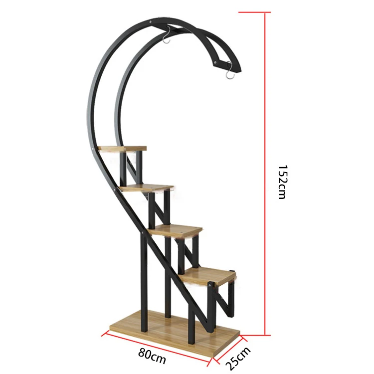 Soportes de Metal multicapa para plantas, estante de hierro forjado, soporte de flores en forma de corazón