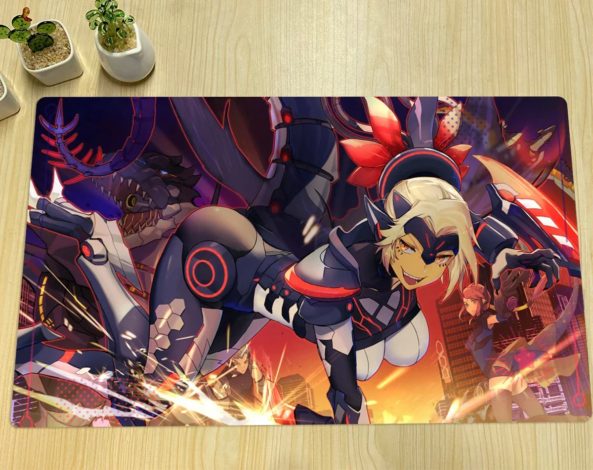 YuGiOh Dinomorphia Kentregina Playmat TCG CCG Board Game Duel Mat Trading Card Game Mat Rubber Mouse Pad Free Bag 600x350x2mm