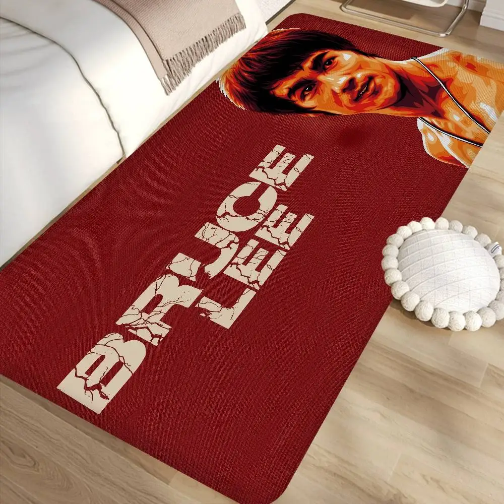 Bruces Lee alfombra de pasillo lavable antideslizante sala de estar sofá sillas alfombra de área felpudo de cocina alfombra de área