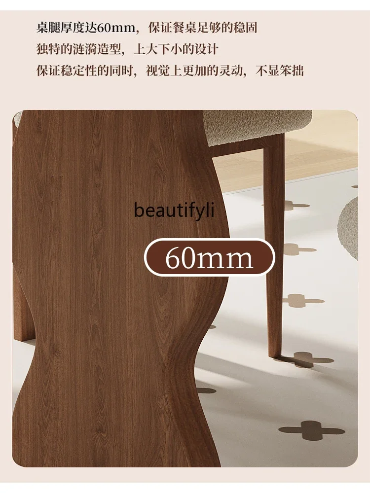 Solid Wood Dining Table Home French Mid-Ancient Home Nordic Rectangular Dining Tables and Chairs Set Stool Table