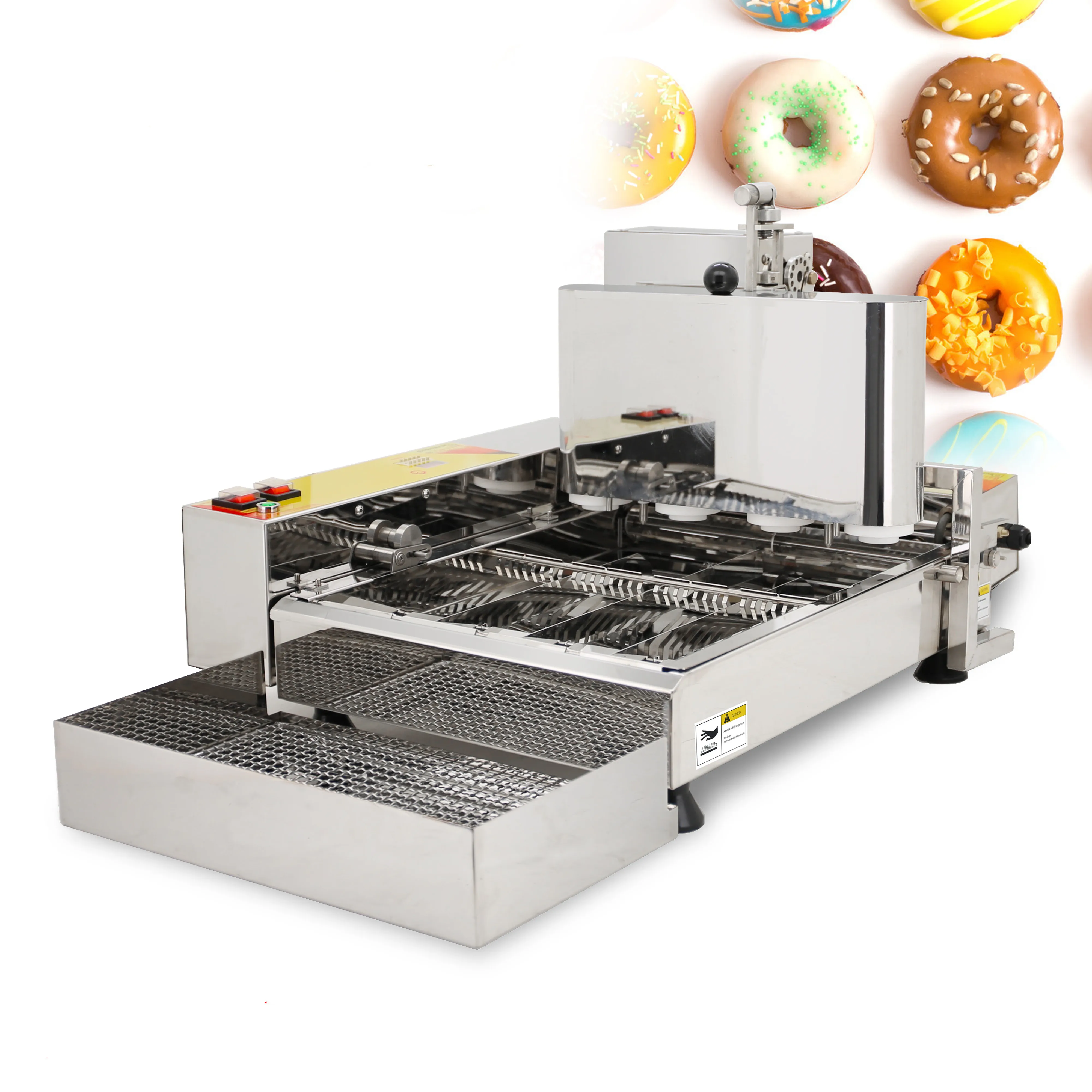 Commercial 4 Rows 35-40mm Automatic Donut Making Machine Stainless Steel Mini Doughnut  Processing Fryer Maker Snack Equipment