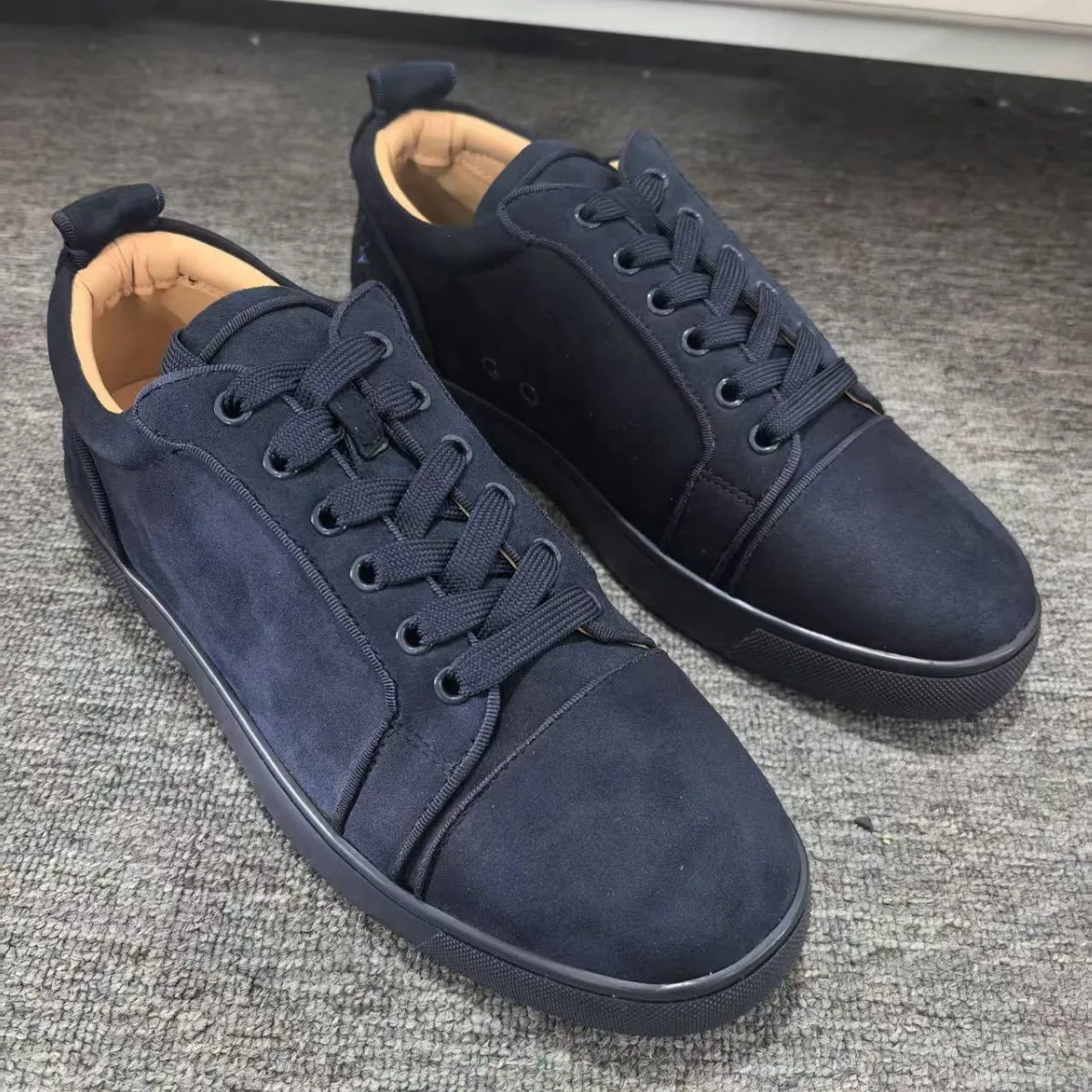 Solid Round Head Lace-up Flats Unisex Men Casual Shoes Fall Soft Sole Sneakers Fashion Dress Shoes