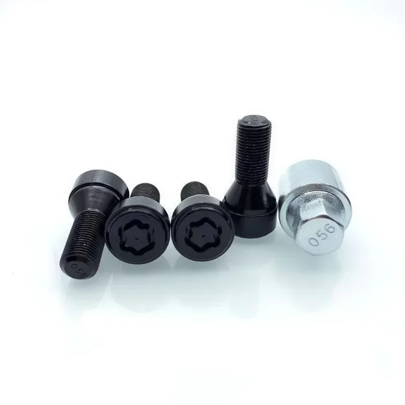 M14*1.25 Anti-theft Wheel Bolt Steel Black Safety Round Wheel Bolt for Bmw Anti-Theft Tire Screw X3 X5 X6 F20 F30 F10 G30 Series