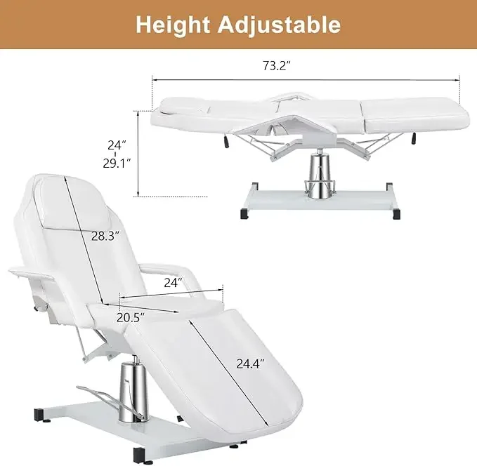 Table de Énergie pour le Visage, Multi-usages, 3 Sections, Chaise de Tatouage, Esthésif, Lit Réglable, Équipement de Salon de miles, Spa, Rose