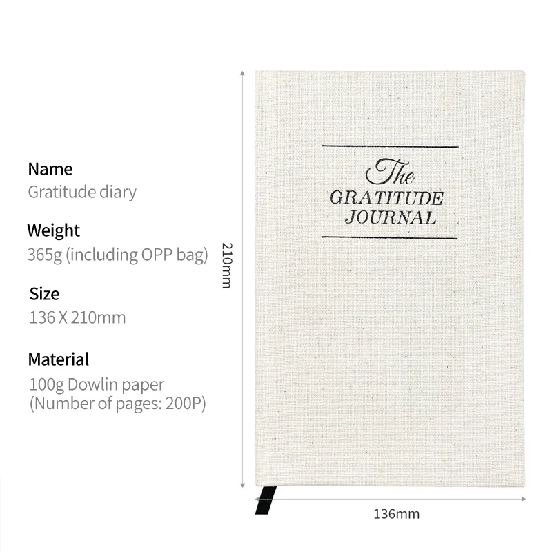 The Gratitude Journal  Bulk 2023 Thanksgiving five minute Diary Notebook Self-discipline Punching Schedule Notebook Hand Book