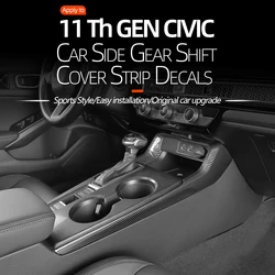 For 2022 2023 2024 2025 Honda Civic 11th Gen Accessories Car Side Gear Shift Cover Strip Decals ABS black Interior design