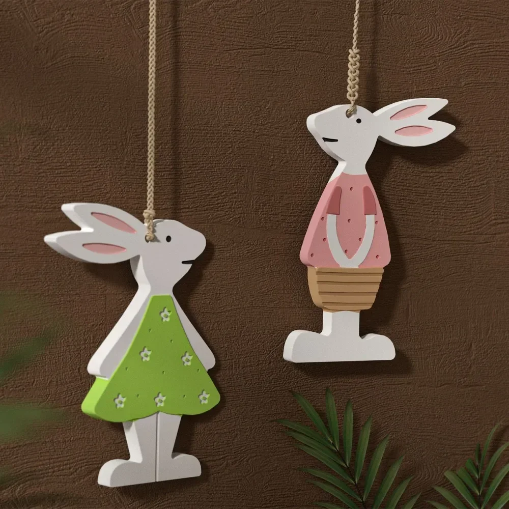 2026 New Premium Latest 4 Pattern Rabbits Silicone Molds DIY Easter Hanging Tags Plaster Cement Keychain Epoxy Resin Craft Decor