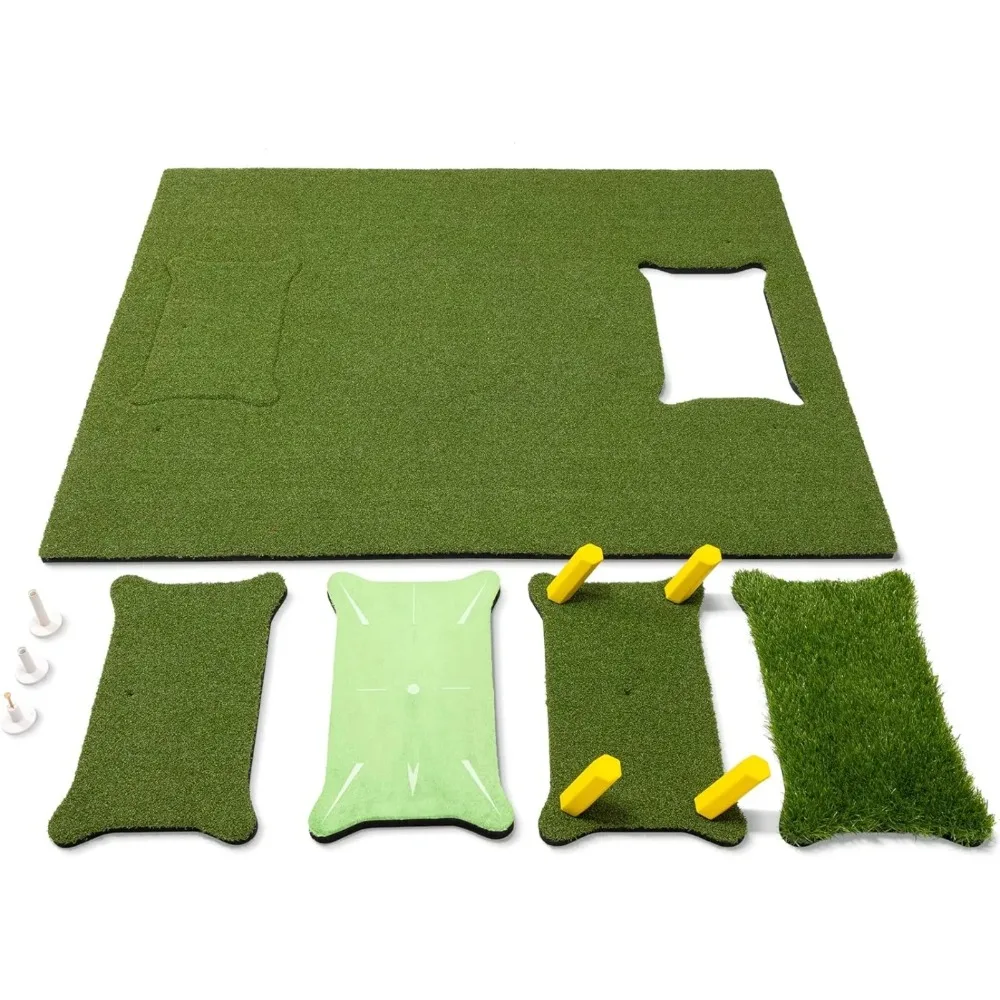 5 ft x 4 ft PRO Golf Practice Hitting Mat, Includes 5 Interchangeable Inserts for the Ultimate At-Home Instruction