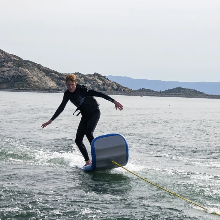 Custom Inflatable Toboggan Snow Sled With Grooved Rubber Base Tracks