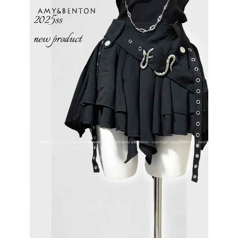 

25COSSubculture Snake Splicing Chain Tub Top Тонкая мини-юбка с высокой талией Комплекты из двух предметов Женские наряды Темная готическая юбка для девочек Se