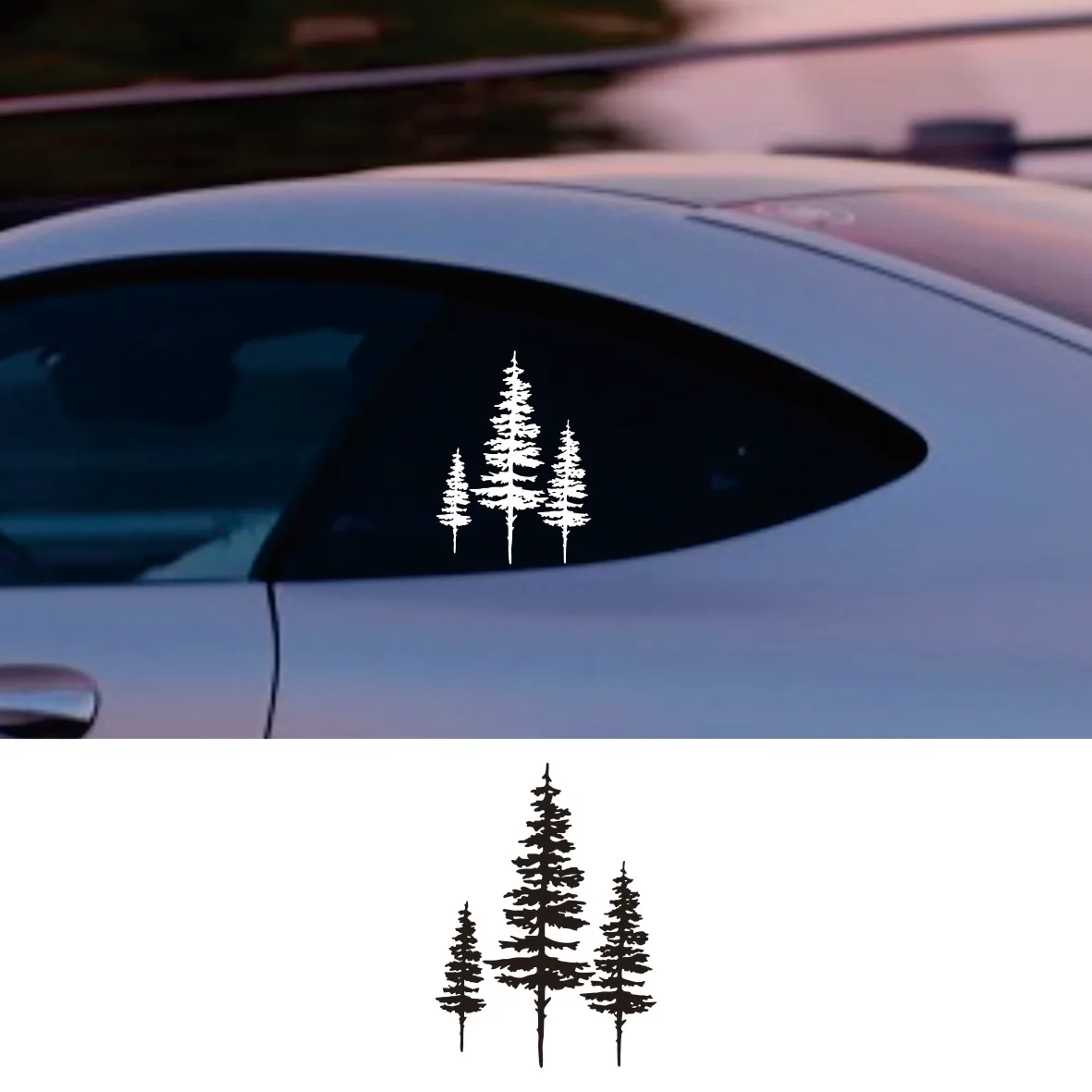 

Fir Trees Vinyl Decals Car Window Bumpers Tumbler Stickers Nature Camping Camper Vans Decor Accessories