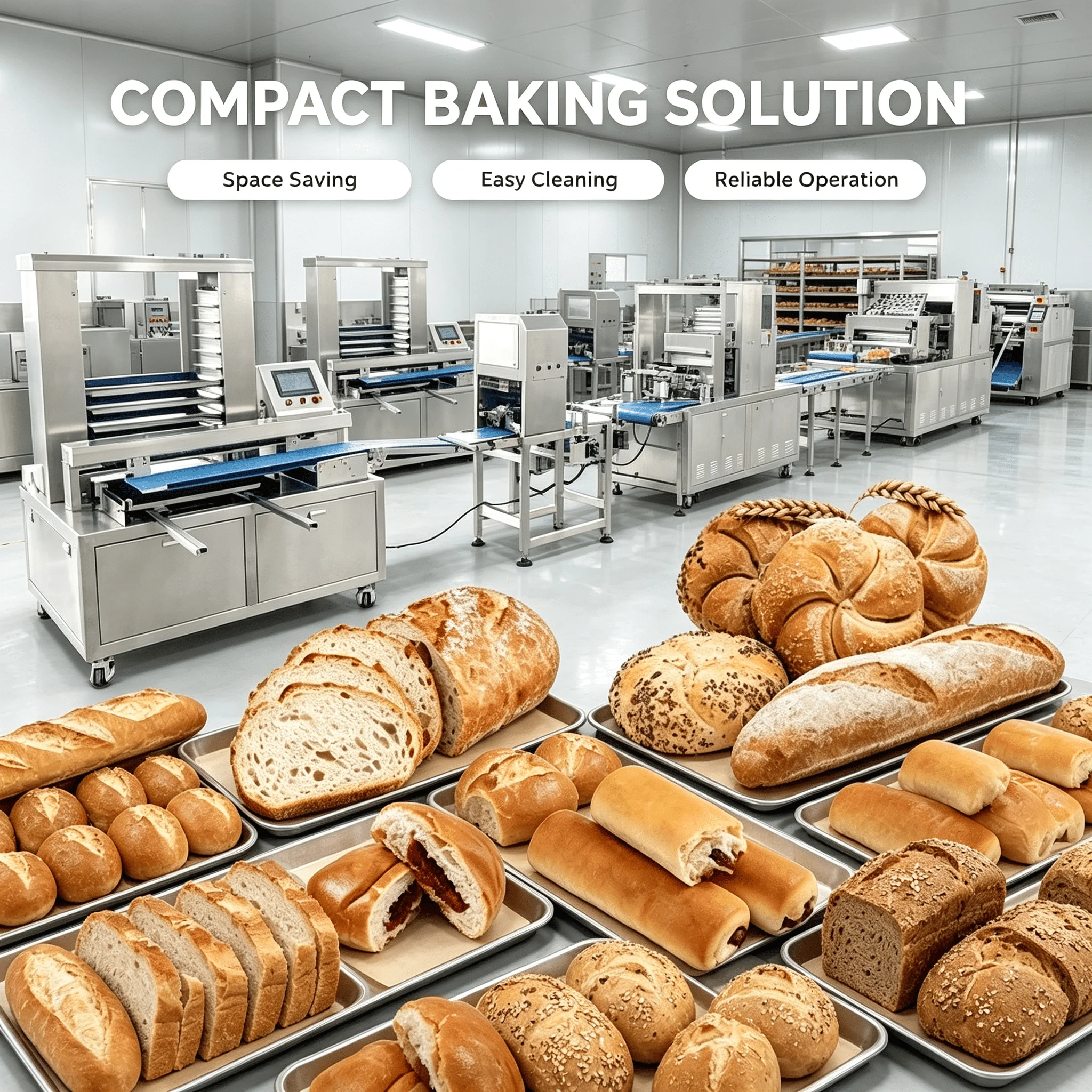Bread Production Line Industrial Bakery Machine Set for Croissant Multi Flavor Pastry Processing Customized
