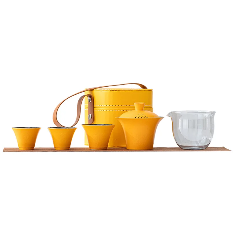 

Portable Travel Kuaike Kung Fu Tea Set Home Simple Camping Tea Cup Company Gifts Tea Set Souvenir