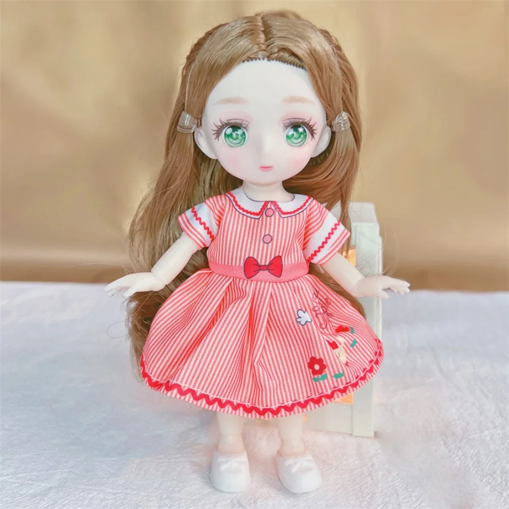 Movable Joint 16cm Anime Eyes Toys Dolls 1/8 Ball Jointed Body Kawaii Bjd Doll Mini Kawaii Cute Bjd Anime Doll Children Gift