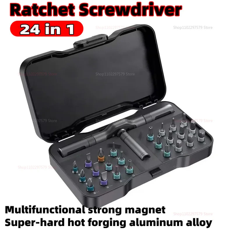

Набор универсальных отверток с храповым механизмом 24 в 1 RS1 со стальными магнитными битами S2, инструменты для ремонта, аккумуляторная отвертка для домашней мастерской