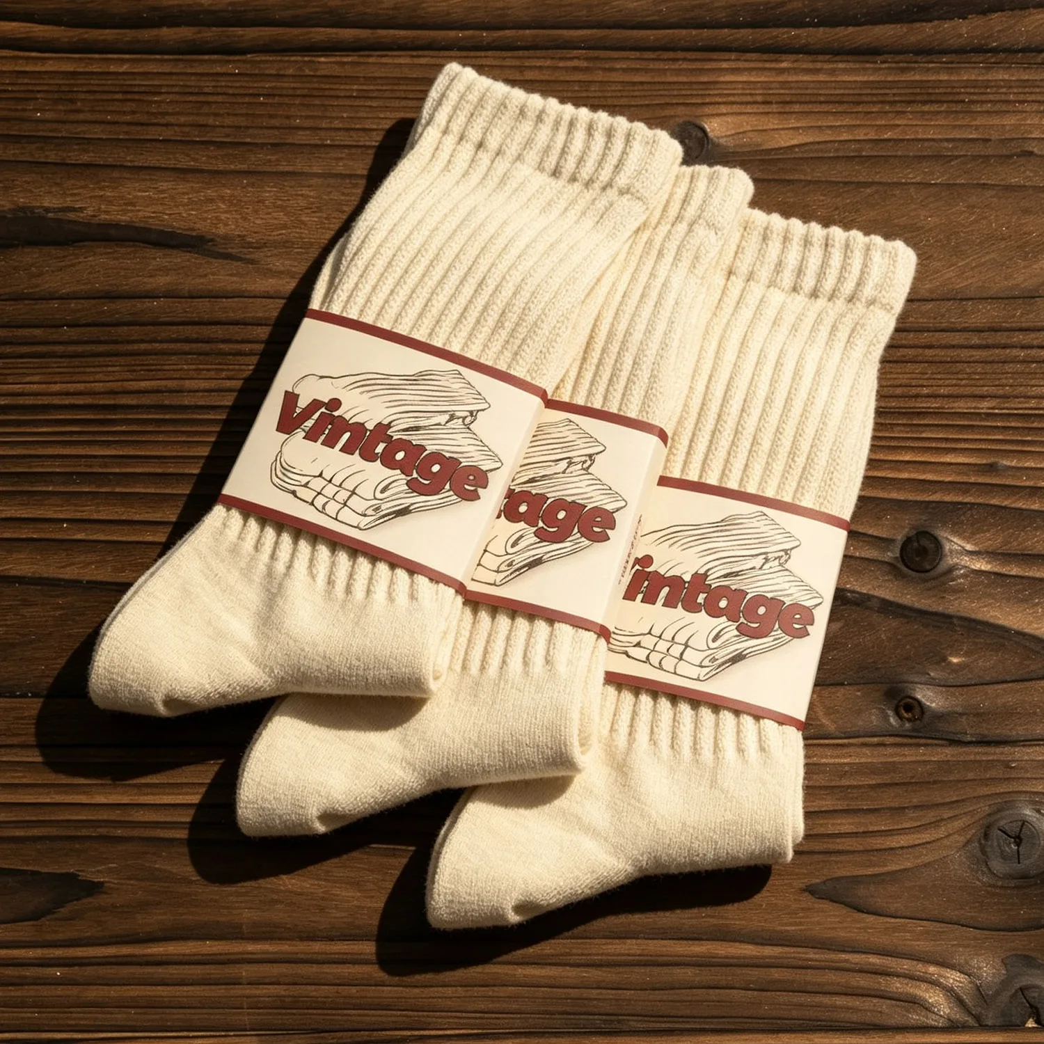 New 3Pcs Amekaji Japanese Thick Yarn Pure Cotton Retro Knit Unisex Mid Calf American Stackable Daily Casual Socks Spring Autumn