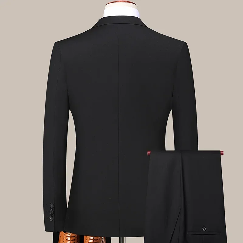 Suit S-8XL (Blazer+Trousers) Men Korean Version of The Youth Elegant Fashion Simple Casual Gentleman Best Man Suit 2 Piece Suit