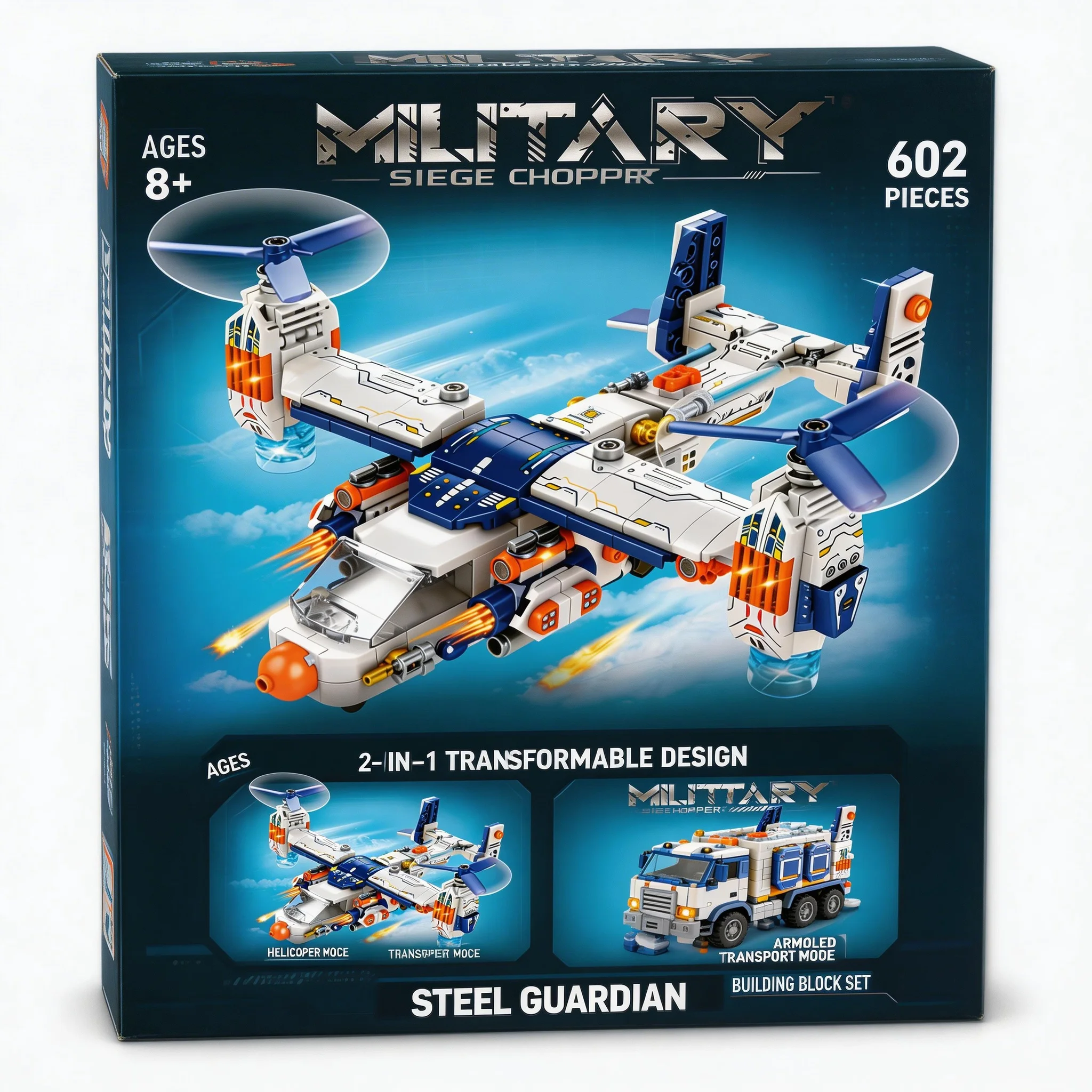 2026 New Military MOC Building Blocks Set, Assault Helicopter, Educational Assembly Toy for Boys