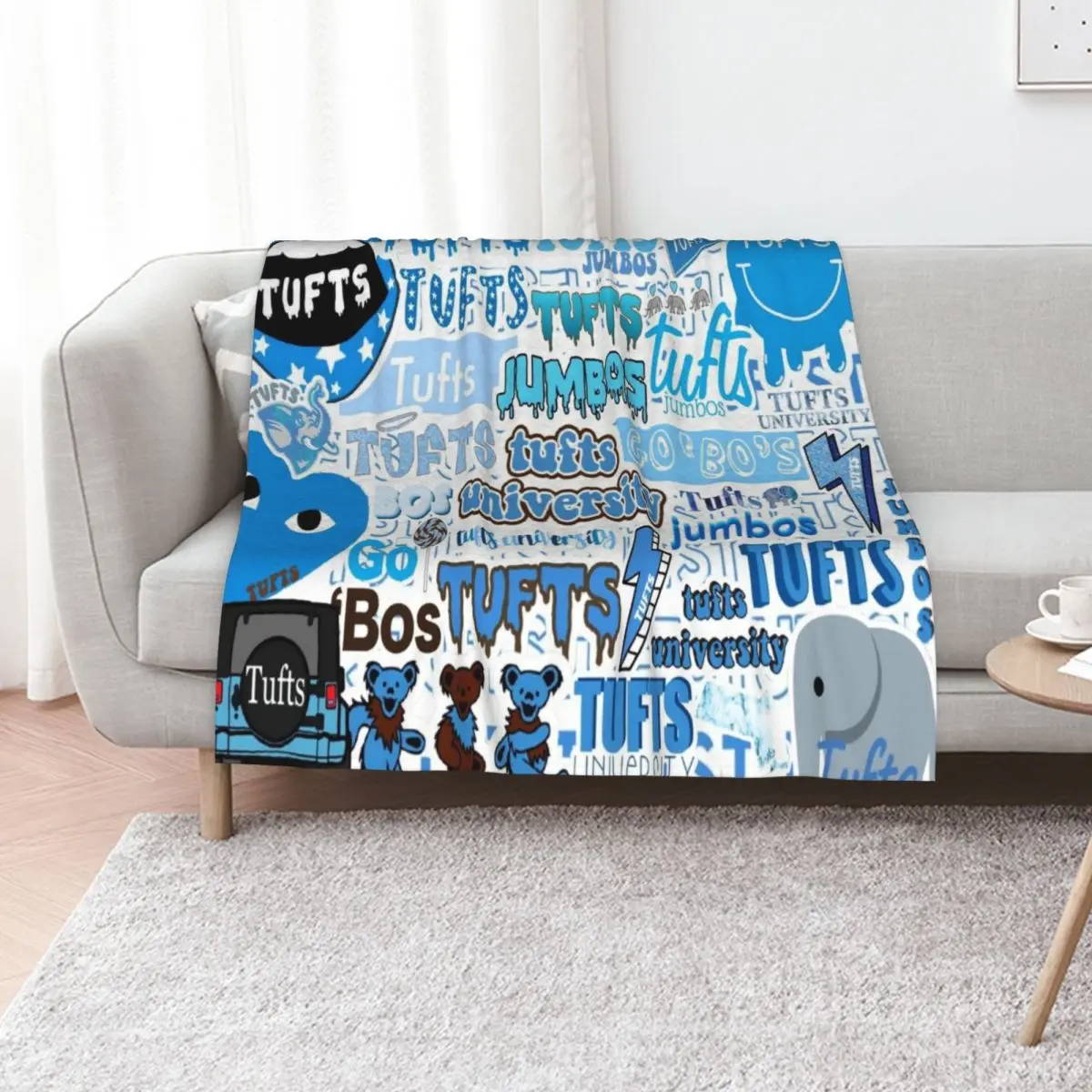 tufts design collage Throw Blanket Decoratives Thermal Camping sofa bed Quilt Personalized Gift Blankets