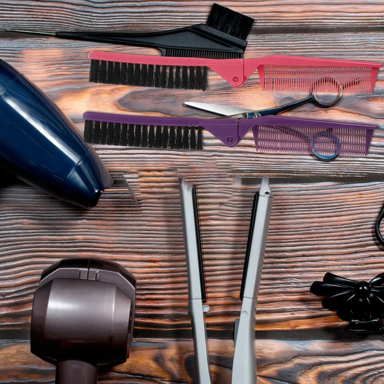 

2Pcs Folding Hair Combs Portable Travel Size Detangling Combs Compact Foldable Brush for Women Daily Use Pocket Hairbrush