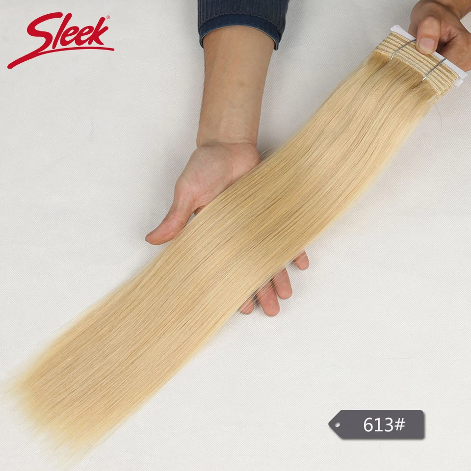 Sleek Brazilian Straight Hair Double Drawn Natural  Human Hair Weave Bundles Remy  Honey Blonde 613 6# 8# Human Hair Bundle image 2