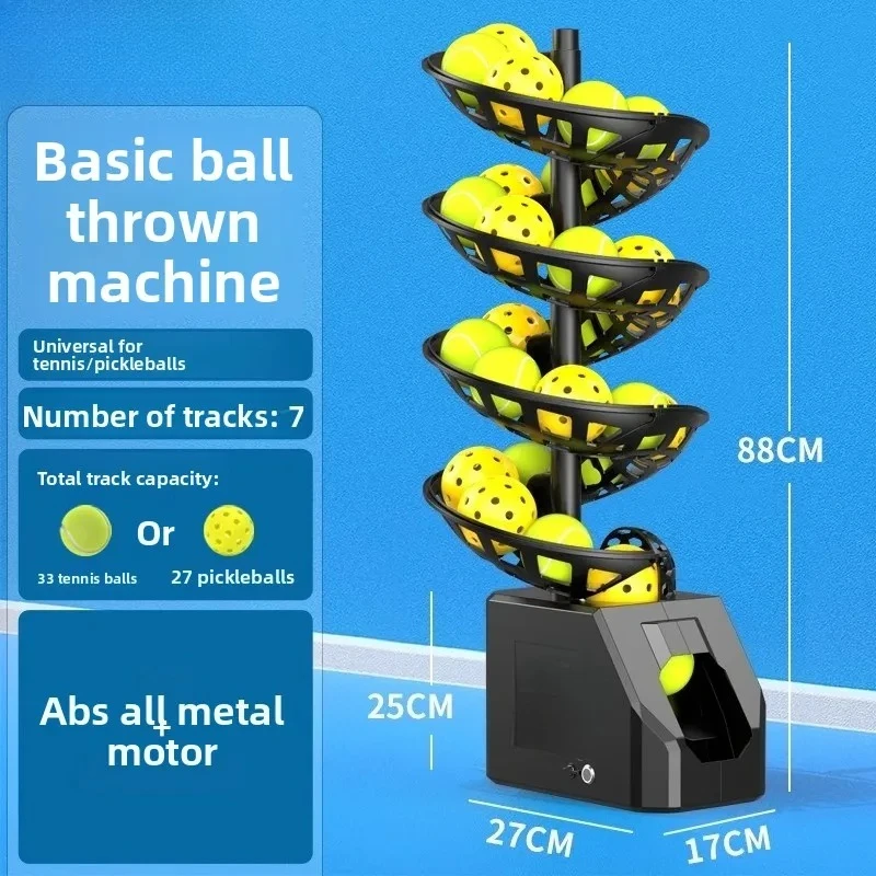Single practice ball machine with catching net trainer portable coach