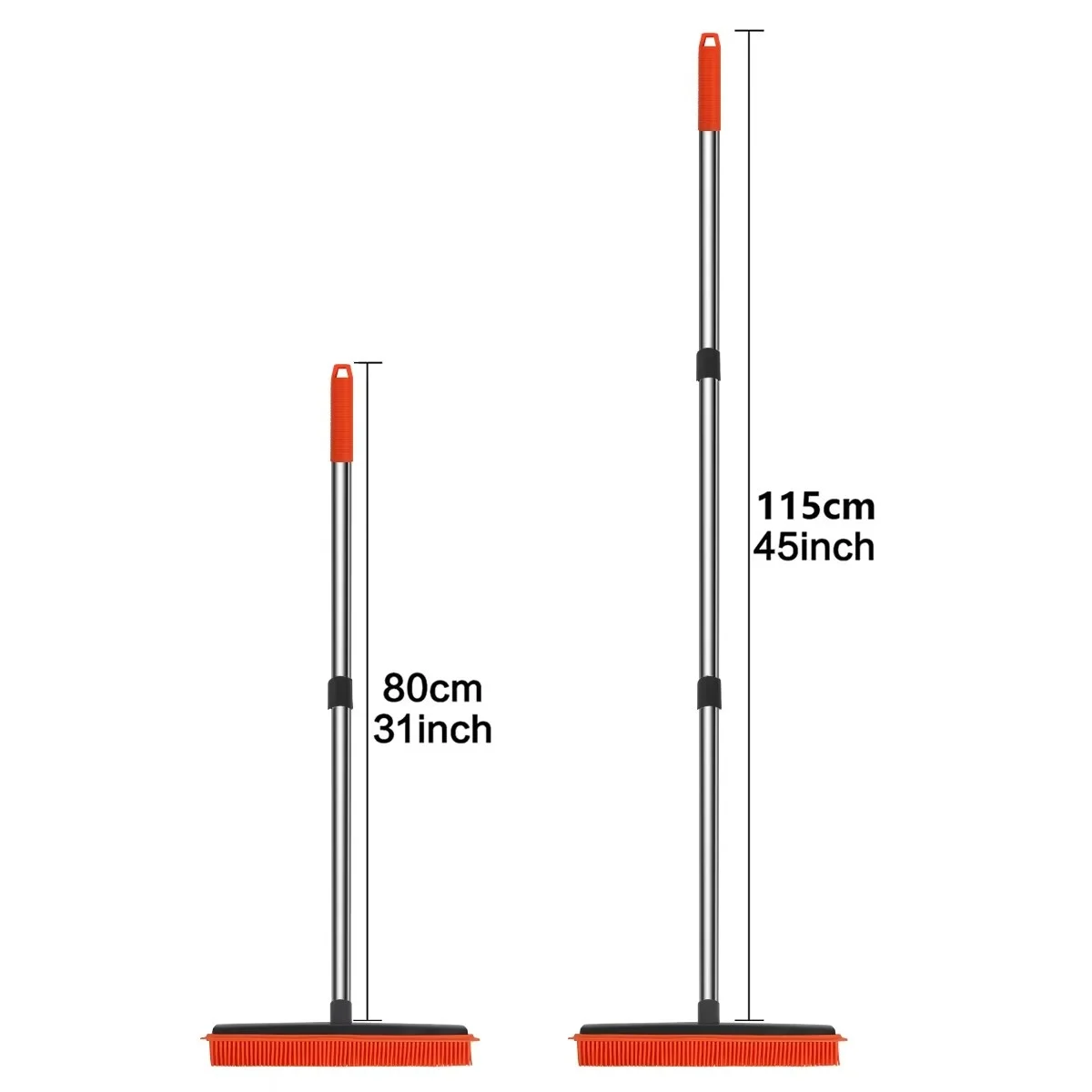مشط سجادة مكنسة مطاطية مع ممسحة طول قابل للتعديل لمكنسة مزيل فرو شعر الحيوانات الأليفة لسجاد الزغب والأرضيات الصلبة بدون صرا #3