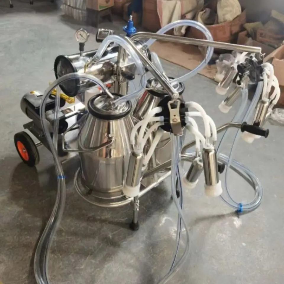 25L Automatic Milking Machine/Vacuum Pump Portable Electric Milking Machine for Farms