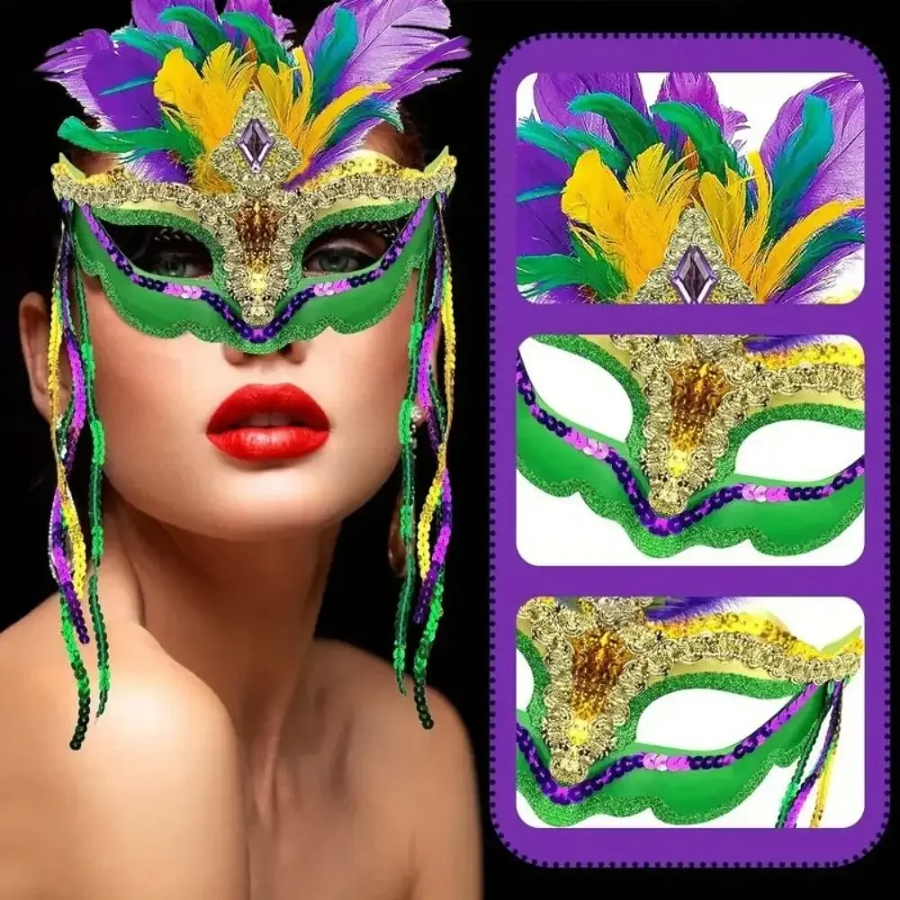Nightclub Party Supplies Peacock Feather Mask Hollow Out Makeup Carnival Mask Plastic Venice Masquerade Masks Costume image 2