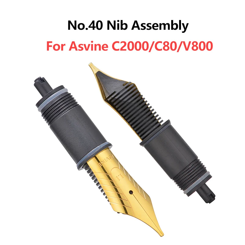 ASVINE No.40 Nib Assembly For C2000/C80/V800 Rotatable Detachable Replacement Assembly [Please Confirm Compatibility]
