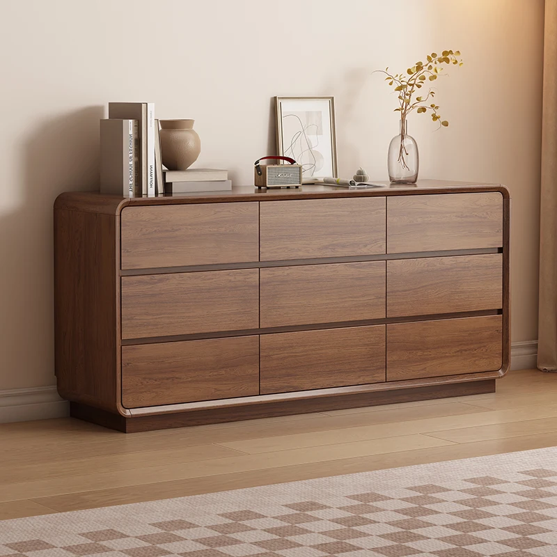 

chest of drawers bedroom household bedside locker nine bucket combination living room TV side cabinet solid wood frame large cap