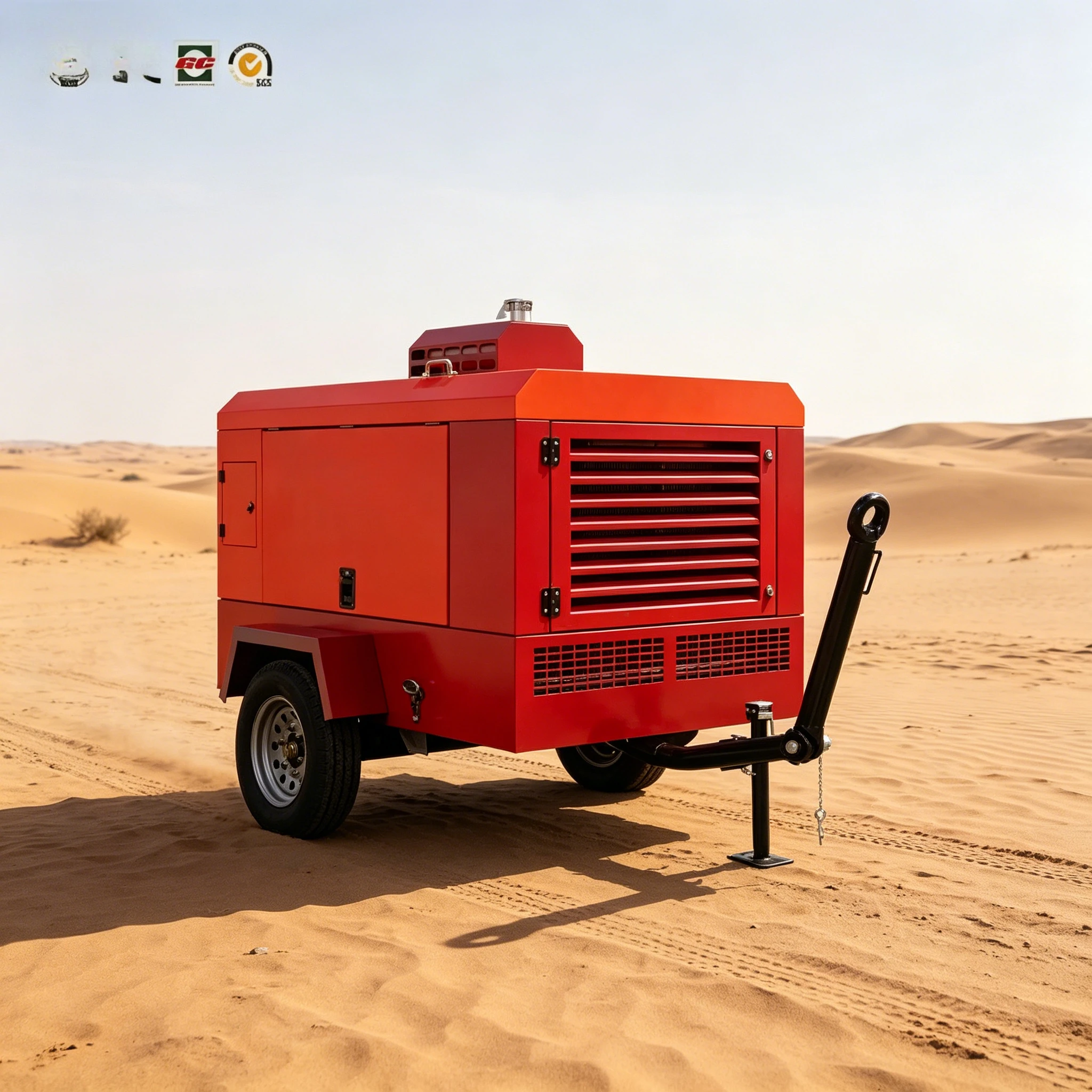 Customized Portable Heavy Duty Trailer Mounted 10bar 185cfm Diesel Air Compressor Paint Spray Gun Air Compressor