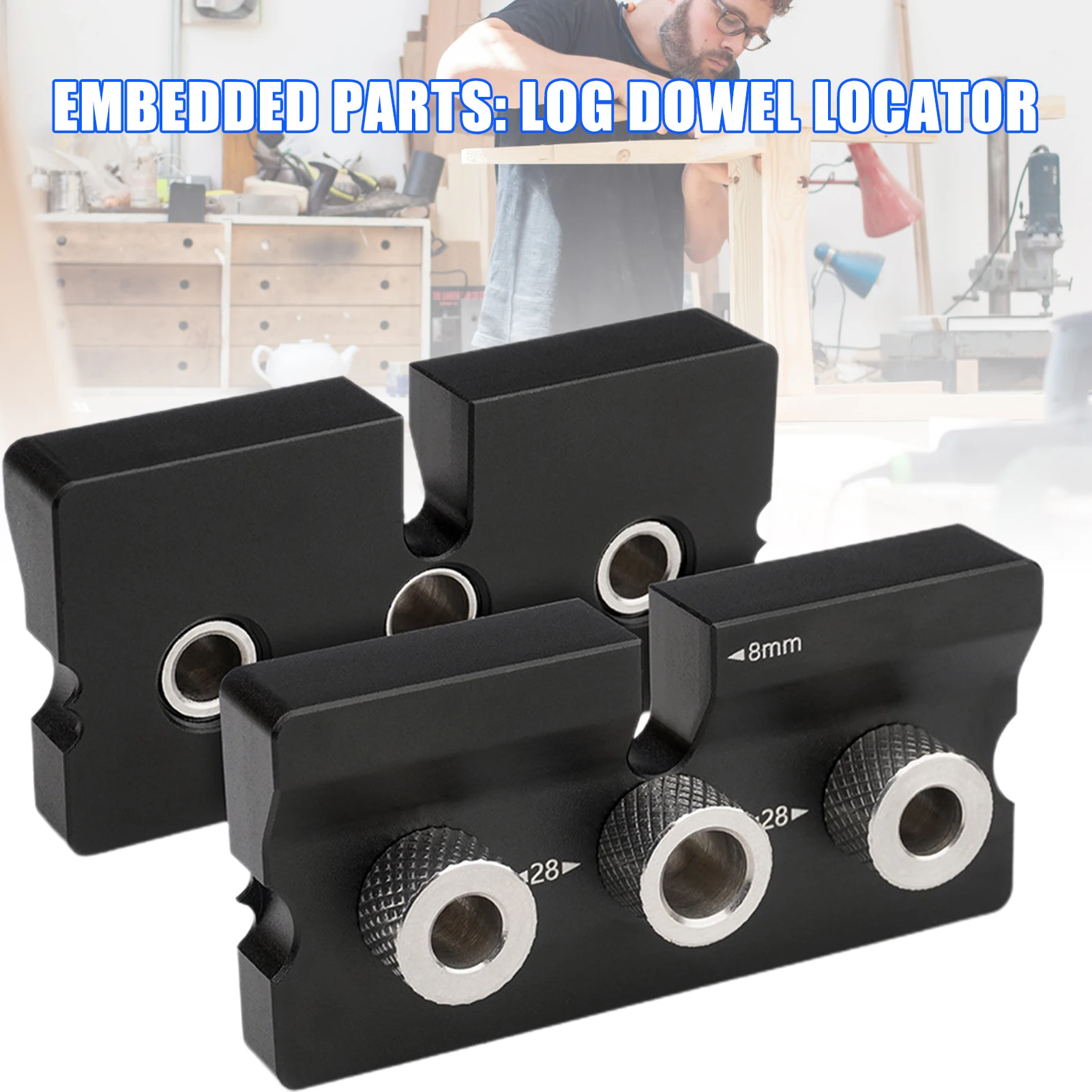 

Aluminium Alloy Doweling Jig 8/10/8mm 3 In 1 Drill Guide For Woodworking Beech Vertical Inserts