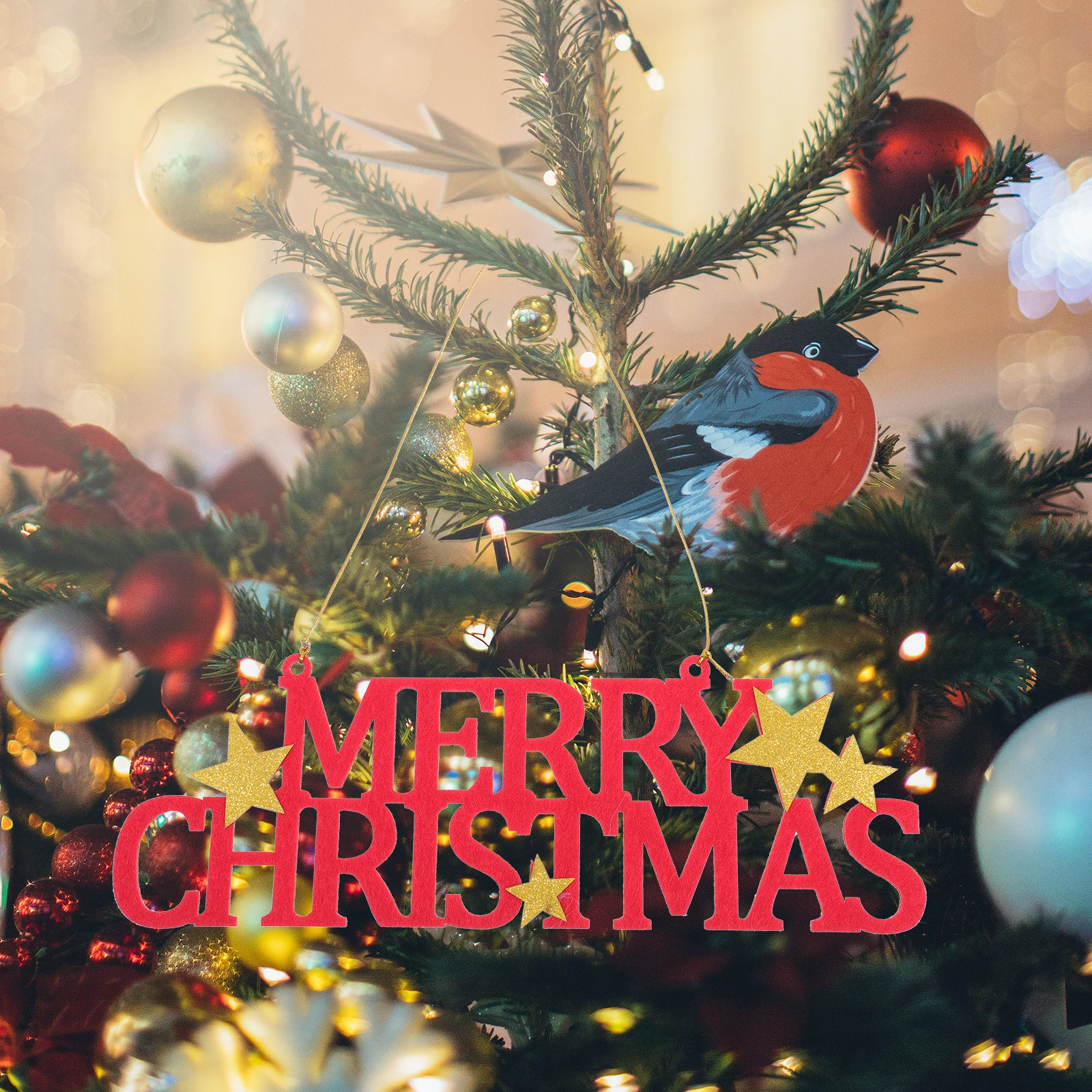 

Merry Christmas naments Xmas Tree Hanging Decor Felt Pendant 3mm Thick Letter Hanging Christmas Atmosphere