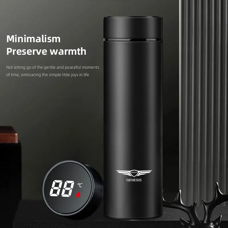 500ml Car Intelligent Thermos Cup Accessories For Genesis G80 GV70 GV80 GV60 G70 Essentia Neolun G90 GV90 X