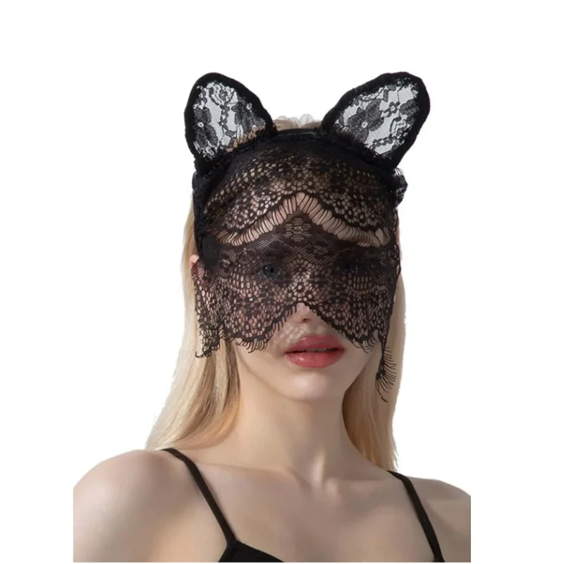 

Сексуальная женская кружевная маска кошки, половина лица, лиса, животное, маска для косплея, маска для Хэллоуина, бал-маскарад, необычные маски, аксессуары для косплея