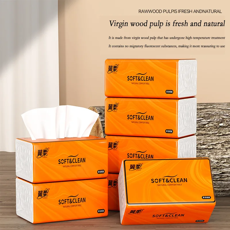 27 عبوة كبيرة من المناشف الورقية، مناديل لب الخشب البكر، مناديل تواليت ناعمة ورقيقة للوجه، سميكة وبأسعار معقولة