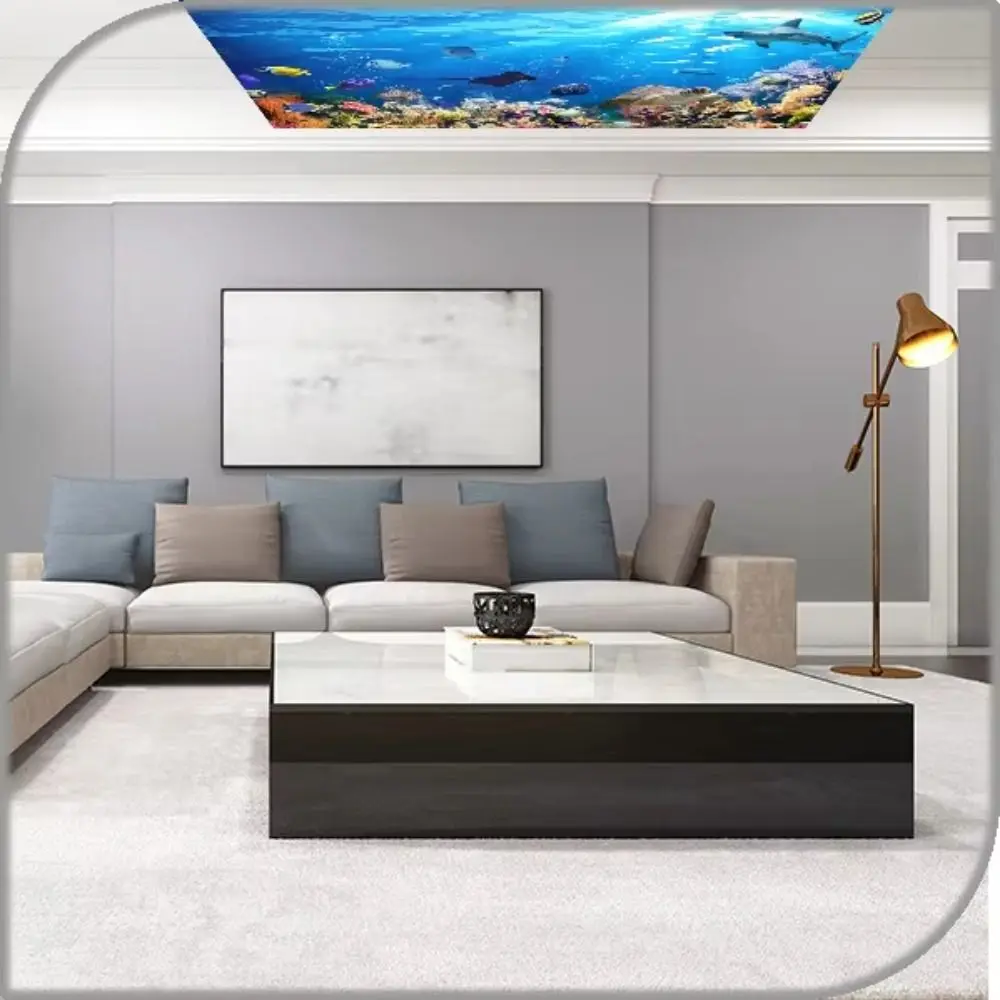 120*60cm Lampshade Anti-glare with 10 Magnetic Buckles Fluorescent Light Covers 15 Styles Sky Fabric Lampshade Hospital