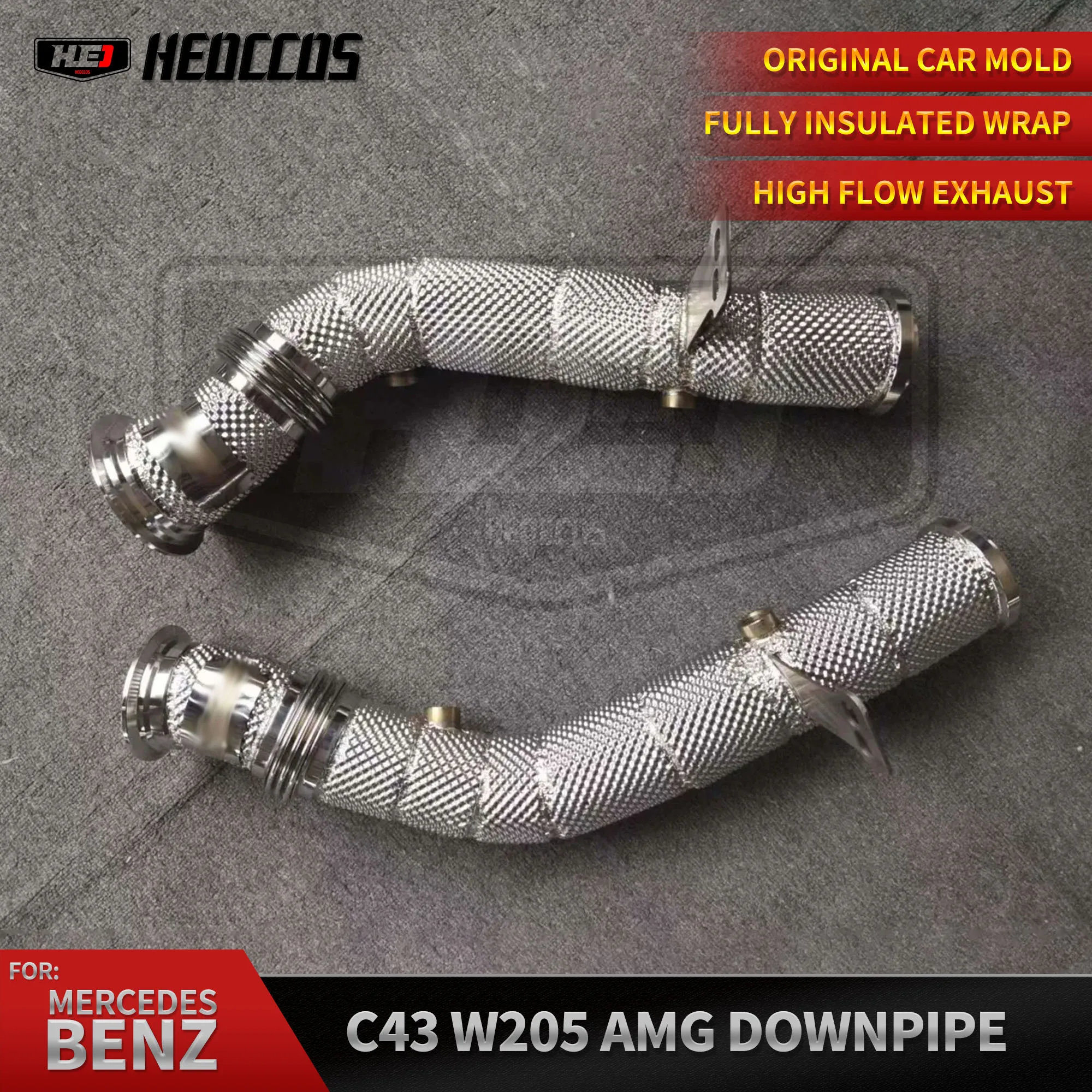 

HEO For Benz C43 E43 W205 AMG High Performance Downpipe Car Exhaust System Through Head Section Without Catalyst No Cat Exhaust