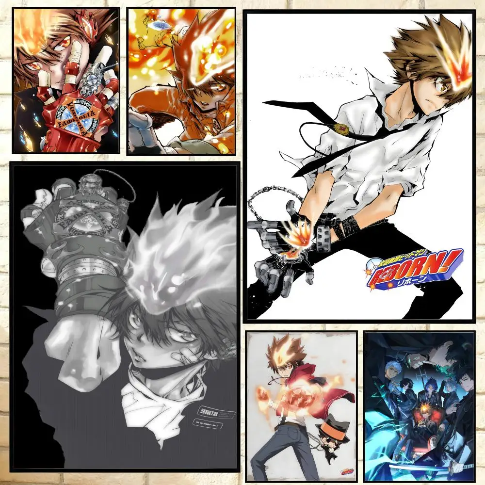 Beliebtes Anime-Serie: HITMAN REBORN! Vielseitiges HD-Poster, wasserfeste Wandkunst, selbstklebende Dekoration für jeden Raum, ideales Geschenk