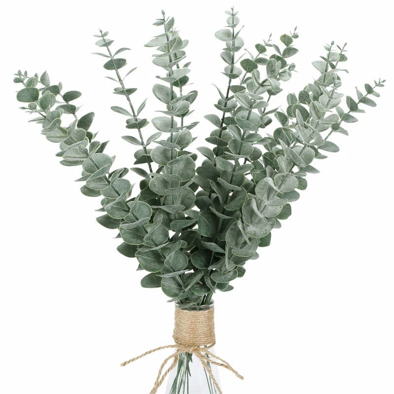 10Pcs Artificial Eucalyptus Leaf Bouquet Fake Plant Garden Wedding Marriage Decoration Outdoor Ornament Home Room Table Decor