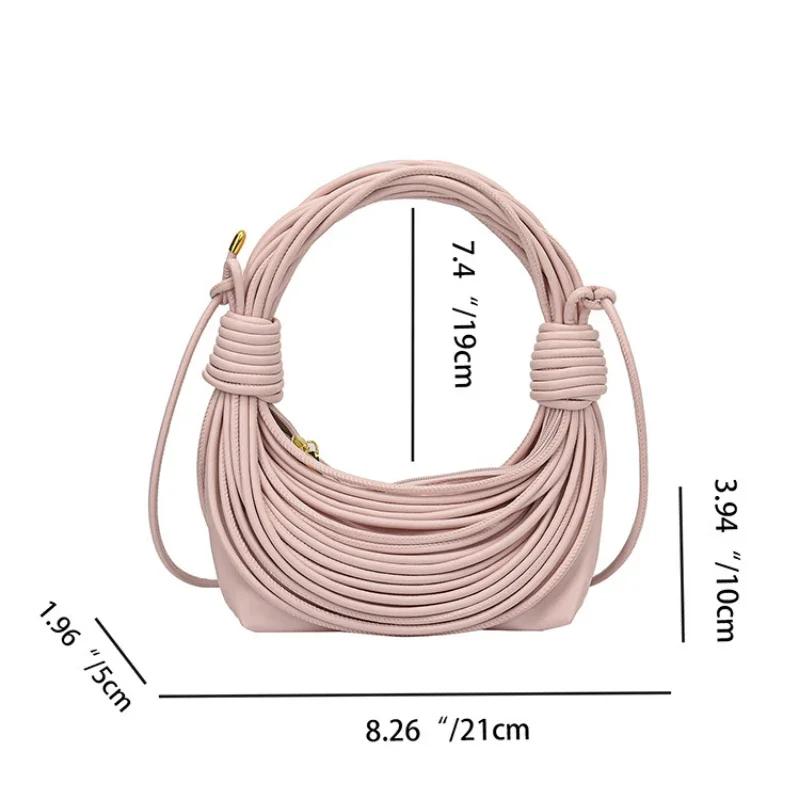 Women Underarm Bags New Creative Noodle Shoulder Bag Versatile Woven Casual Purses and Handbags Light Luxury Girls Crossbody Bag