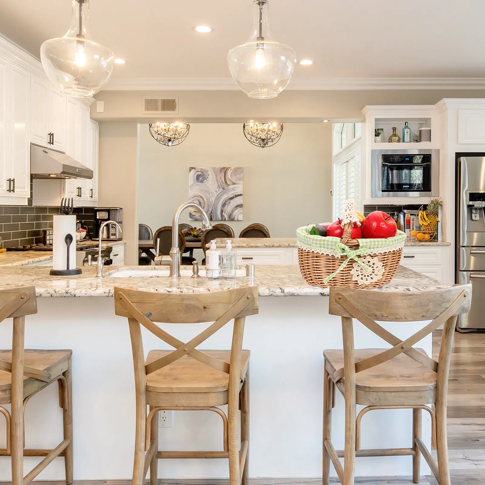 

Willow Woven Basket Portable Decorative Storage Basket for Home Garden Wedding Christmas Shower Anniversary Bridal Event