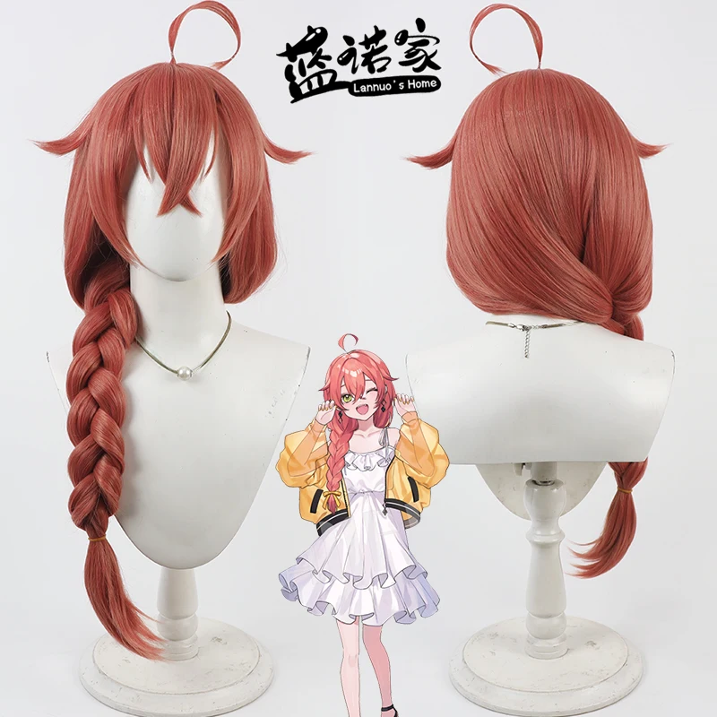 

NIJISANJI Virtual YouTube Vtuber Akari Shishidou Cos Cosplay Wig Halloween Carnival Party Props Synthetic Hair + Wig Cap