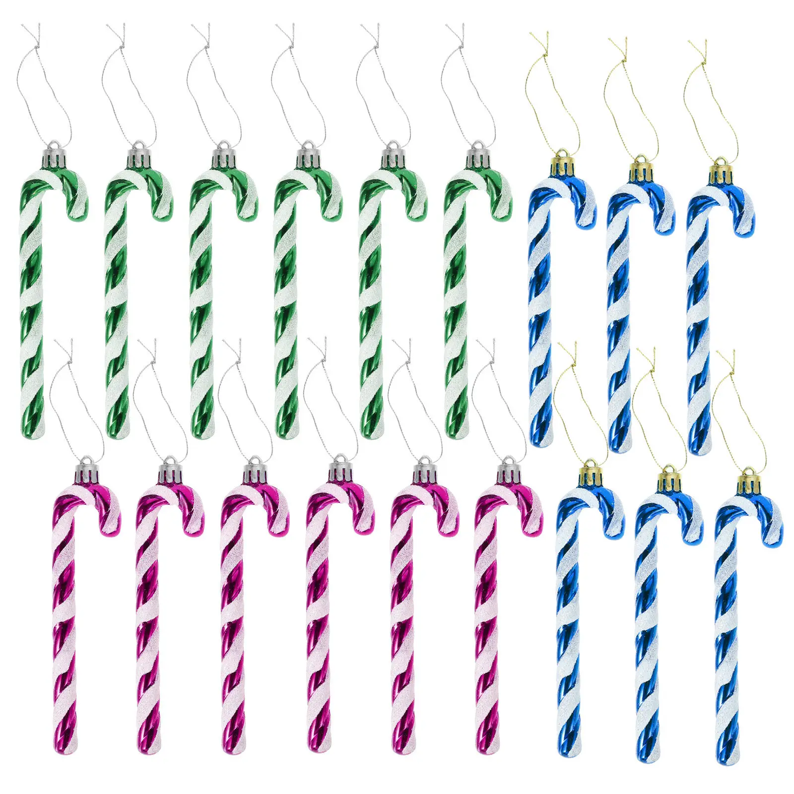 18pcs Christmas Candy Crutch Pendant Hanging Ornaments for Tree Decoration Home Festive Crafts Wind Chimes