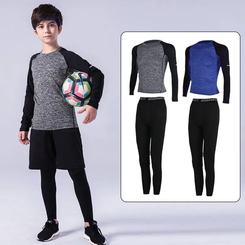 Kids Sports Clothes Compression Running Sportswear Set Outdoor Fitness Basketball Football Jogging Baseball Cycling Tracksuits