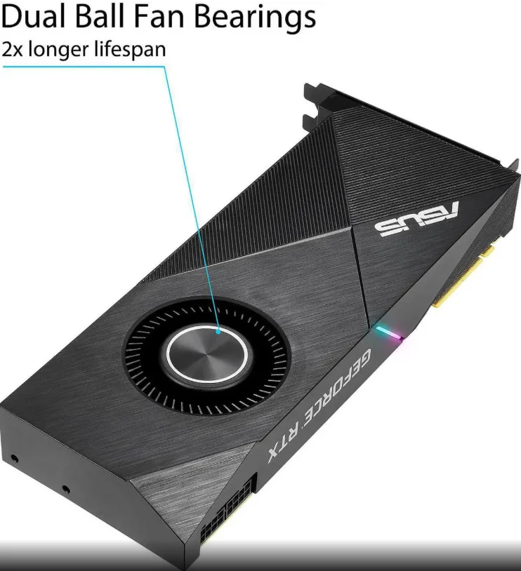 RTX 2080 SUPER 8GB GPU ASUS TURBO-RTX2080S-8G-EVO graphics card support 8GB GDDR6 256bit PCI-E 3.0 HDMI DP for Desktop PC view 4