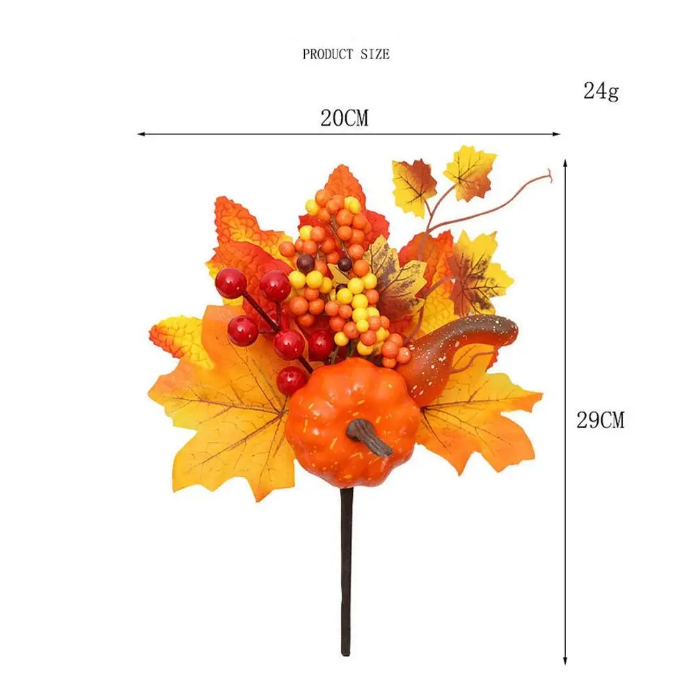 Artificial Maple Leaf Pumpkin Berry Branches Harvest Autumn Decoration Ornament Halloween Decor for Home Thanksgiving DIY Crafts